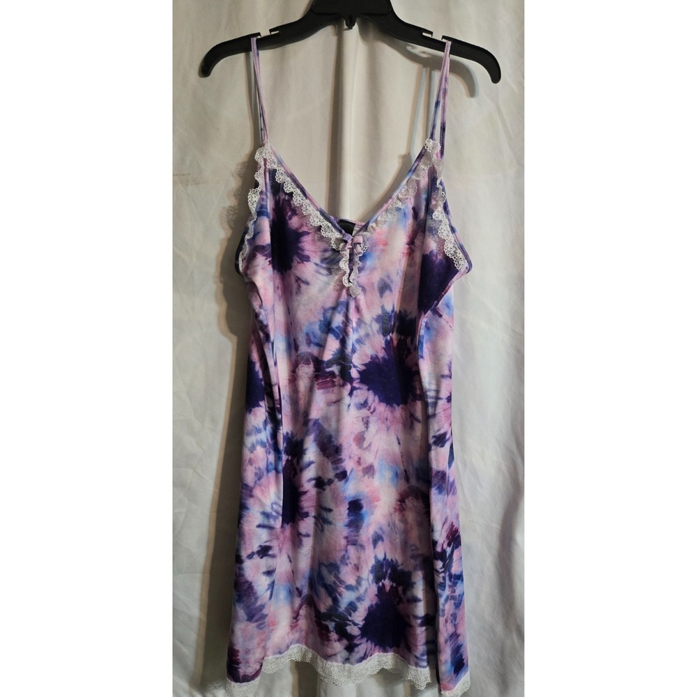 Women's Jenize sleeveless nightgown Purple Tie Dye print